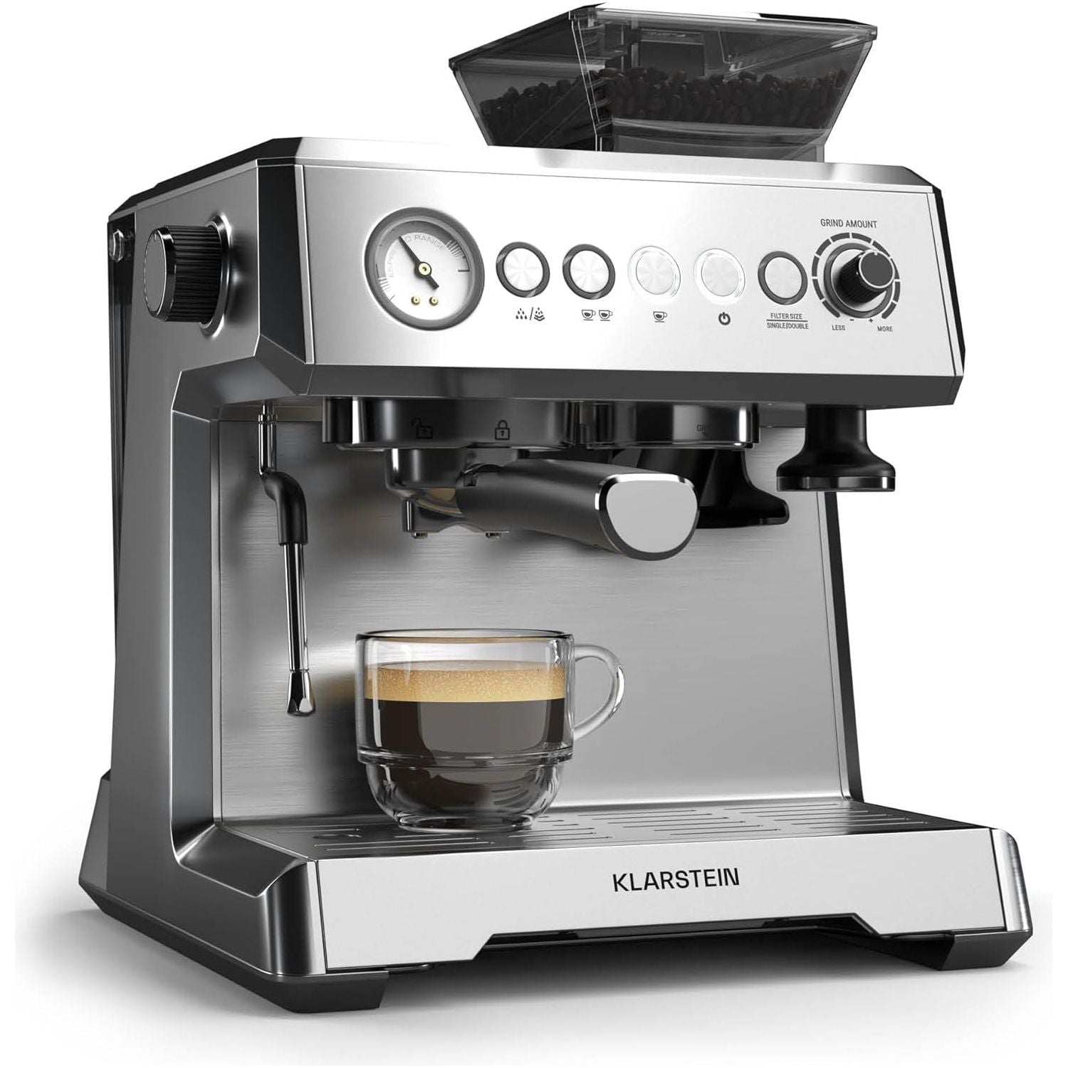 Buy Cashify Tech Ltd,Klarstein GrandPresso Espresso Machine – 20-Bar, 1350W, Integrated Grinder, Milk Frother, 2.3L Water Tank, Barista Quality at Home, Thermoblock Heating, Espresso Machine for Home - Gadcet UK | UK | London | Scotland | Wales| Near Me | Cheap | Pay In 3 | Coffee Makers & Espresso Machines